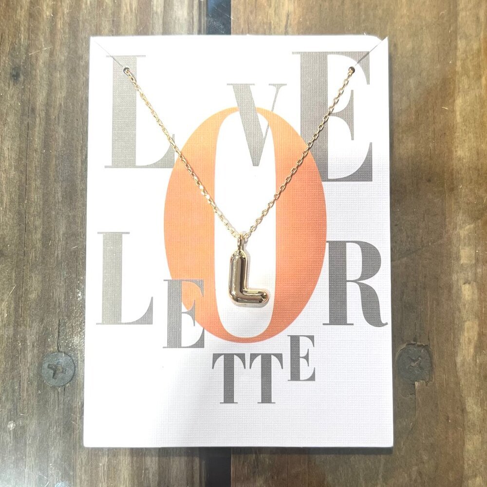 L BUBBLE LETTER NECKLACE